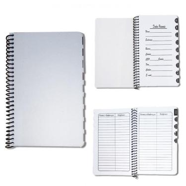 Imagem de Índice Telefônico Capa PET Branco Fosco 13 x 20 cm