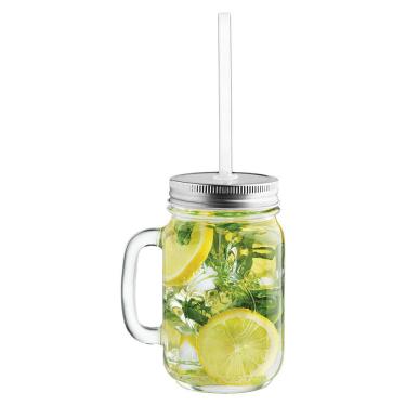 Imagem de CRISA DRINKING CANECA 14x8x8cm 485ml VIDRO TRANSP 12PÇ COM TAMPA