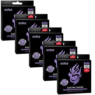 Imagem de Kit 5 Jogo De Cordas Para Guitarra Solez 011 Protecao Dupla