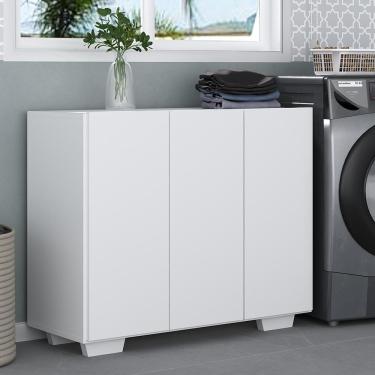 Imagem de Armário Lavanderia com 3 Portas 90 cm Multimóveis MP5034 Branco