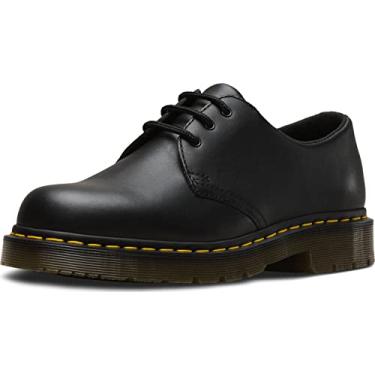Imagem de Dr. Martens Tênis Oxford de trabalho unissex 1461 com bico macio, Preto industrial de grão integral, 9 Women/8 Men