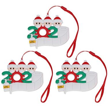 Imagem de 3 PCS Bênção DIY de Natal, Bênção de Nome DIY Personalizado Boneco de Neve Árvore de Natal Pendurado Enfeite de Natal (3 Pessoas)