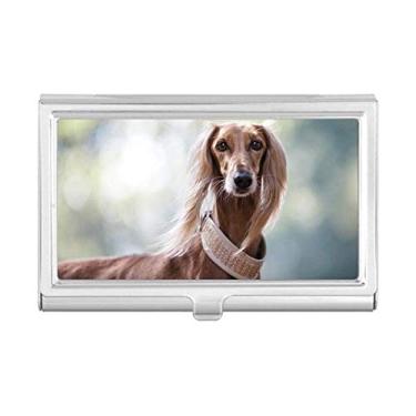 Imagem de Porta-cartão de visita com desenho de animal de estimação de pescoço longo e caixa de bolso