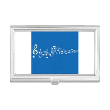 Imagem de Blue Movg Music 5-le Staff, porta-cartões de visita, caixa de bolso