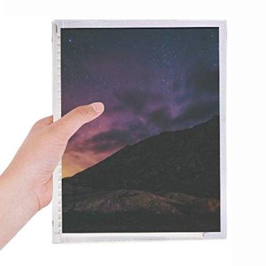 Imagem de Caderno de folhas soltas com estrelas amarelas e céu, agenda recarregável