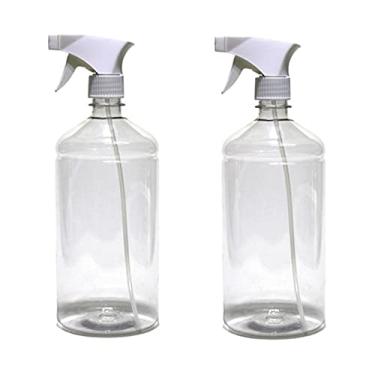 Imagem de 2 Frasco Borrifador Spray 1000ml Cilíndrico Gatilho