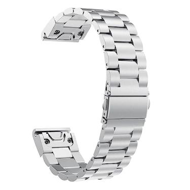 Imagem de EKSIL 20 22 26mm pulseira de relógio para Garmin Fenix 7S 7 7X 6S 6 6X Pro 5S 5X 5 Plus pulseira de aço inoxidável de liberação rápida smartwatch pulseira (cor: D, tamanho: 26mm Fenix 6X 6X Pro)