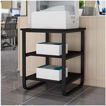 Imagem de Prateleira Para Impressora De Escritório Suporte De Impressora De Chão De 3 Camadas Estrutura Fixa De Metal Mesa De Escritório Para Máquina De Fax Prateleira De Scanner Para Família Rack De Telefo