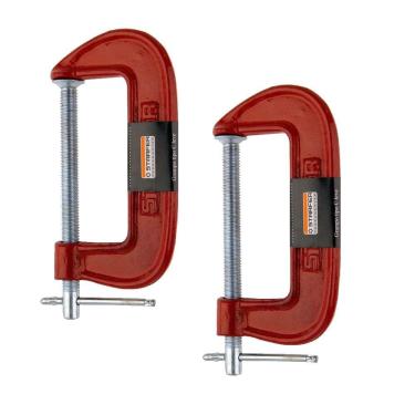 Imagem de Kit 2 Unidades Grampo Marceneiro Leve Tipo C Starfer 2 Pol.