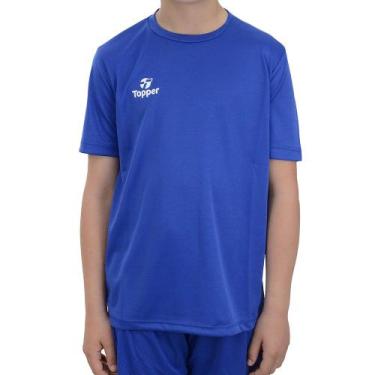 Imagem de Camiseta Masculina Infanto Juvenil Topper Mc Fut Classic Azul - 432302