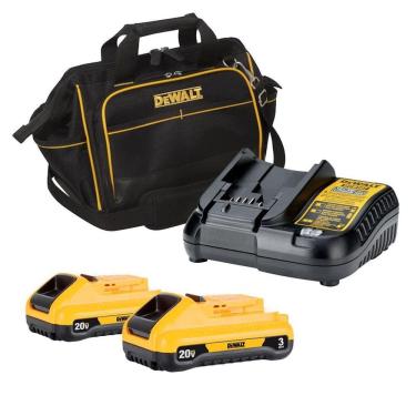 Imagem de Kit Carregador DCB107 2 Bat 20V 3Ah DCB230 DeWalt + Bolsa