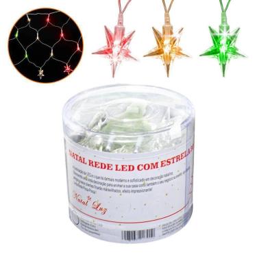 Imagem de Pisca Pisca Natal Rede Estrela Led Colorido 120 Lâmpadas