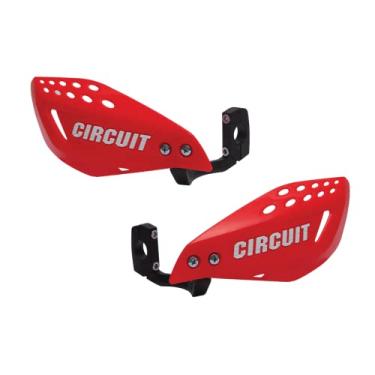 Imagem de Circuit Equipment - Par Protetor de Mão Vector Universal para Motos e Bicicletas - Nylon Resistente com Design Confortável - Durabilidade e Estilo - Vermelho Flourescente/Branco