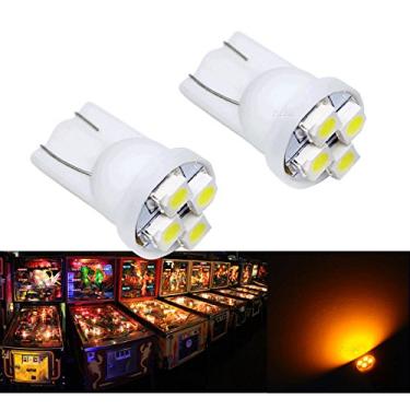 Imagem de Lâmpada para máquina de pinball de LED PA 10PCS #555 T10 4SMD Amarelo (Laranja/Âmbar )-6,3V