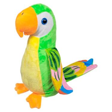 Imagem de Ave Passaro De Pelúcia Arara Brinquedo Decoração 28cms (Verde)