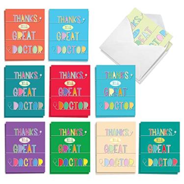 Imagem de The Best Card Company Conjunto de 20 cartões sortidos de agradecimento (médico) 10 x 13 cm com envelopes (10 desenhos, 2 cada) Doctor Gratitude AM9151TYG-B2x10