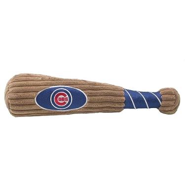 Imagem de Taco de beisebol MLB CHICAGO CUBS brinquedo para cães e gatos. Pelúcia de veludo cotelê macia com esqueleto interno