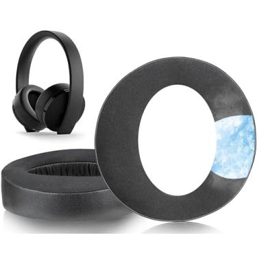 Imagem de SOULWIT Almofadas de Substituição para Sony New Gold Wireless Playstation PS4 (Versão 2018) Headset, Almofadas de Orelha com Espuma de Isolamento de Ruído - GR Preto