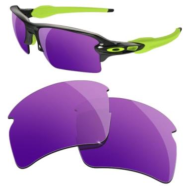 Imagem de HiCycle2 Lentes de reposição polarizadas para óculos de sol Oakley Flak 2.0 XL - Várias opções, com pano de lente (roxo)