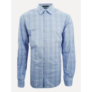 Imagem de Camisa Dudalina Masculina Slim Fit Xadrez Azul Claro-Masculino