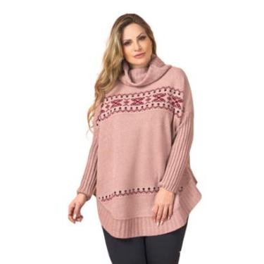 Imagem de Poncho Feminino Tricot Premium Mousse Plus Size Quente Gross-Feminino