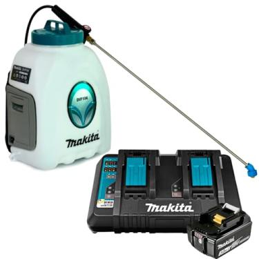 Imagem de Pulverizador Agrícola Costal 10 Litros a Bateria 18V DVF104Z com 1 Bateria 18V 3Ah e Carregador Duplo 220V Makita DVF104Z-KIT220V