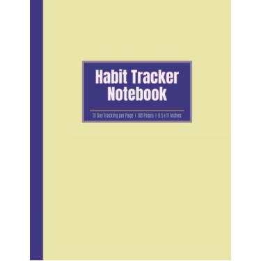 Imagem de Caderno rastreador de hábitos: caderno diário de planejamento de hábitos | Rastreie hábitos, objetivos, progresso | amarelo azul