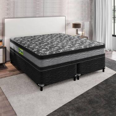 Imagem de Conjunto Double Face D33 158x198x60 Cinza Preto Floral Portobel Cinza Com Preto