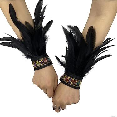 Imagem de Pulseiras de penas, 1 par de algemas de pulso de penas, pulseiras de tapa de penas, decoração de pulseira, fantasia, festa à fantasia/441