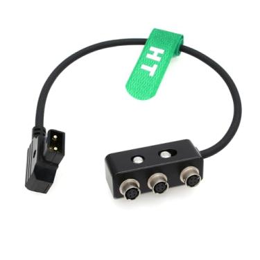Imagem de HangTon D-tap Hirose Distribuidor de fonte de alimentação de 4 pinos para monitor de câmera Zoom F8n Pro dispositivos de som gravador de áudio 30 cm 12-24V, caixa divisora de 1 a 3