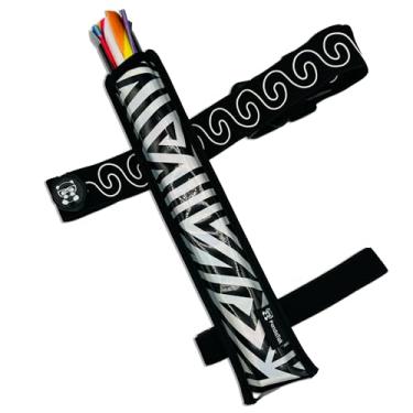 Imagem de Bolsa de telefone VERS MURSE com coldre para ventilador, faixa de braço/perna, zíperes com fivela e bolso com zíper oculto para raves/festas de circuito (coldre de ventilador ZIGZAG prata + cinto de