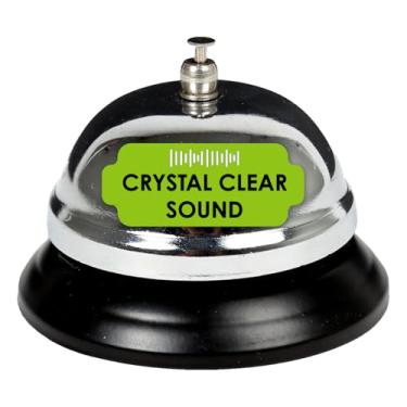 Imagem de DESK TECH Sino de mesa cromado clássico para recepção, escola ou restaurante, 7,62 cm, prateado cromado (43265)