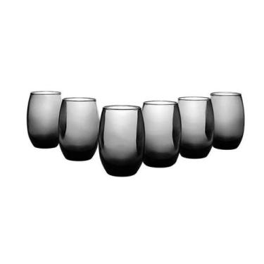 Imagem de Jogo De Copos 6 Peças  Aruba Long Drink 465ml Conjunto Cinza Fume Nadi