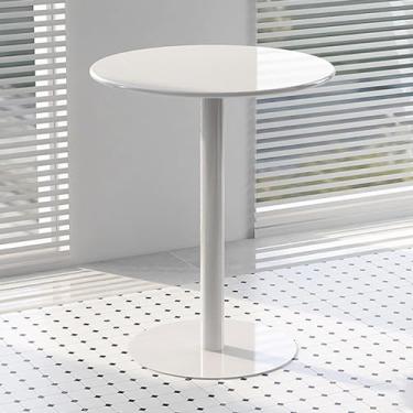 Imagem de Mesa de bar redonda, mesa de jantar pequena para café da manhã com base estável de metal, mesa de pub de coquetel, mesa de café para casa, sala de estar