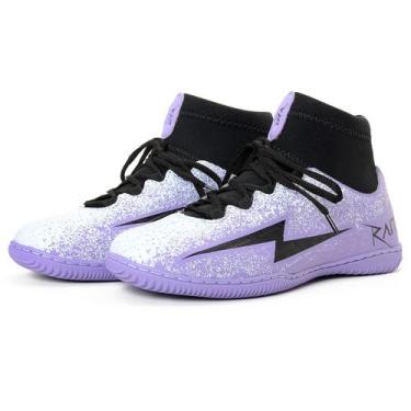 Imagem de Chuteira Botinha Futsal Quadra Lisa Rait Unissex - Vowels, Roxo, 43, U