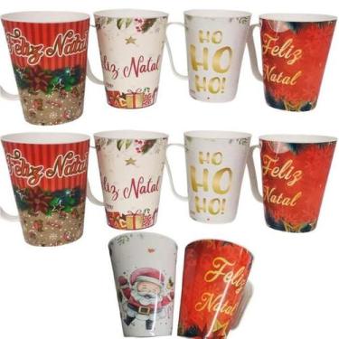 Imagem de Kit 48 Copos Caneca De Plástico Natal Noel 430ml Com Alça - Lyor