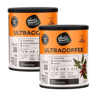 Imagem de Kit 2 Suplemento Alimentar Plant Power Ultracoffe Cappuccino 220g
