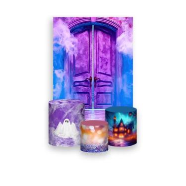 Imagem de Painel De Festa Vertical 1,50 x 2,20 + Trio De Capas Cilindro - Hallow