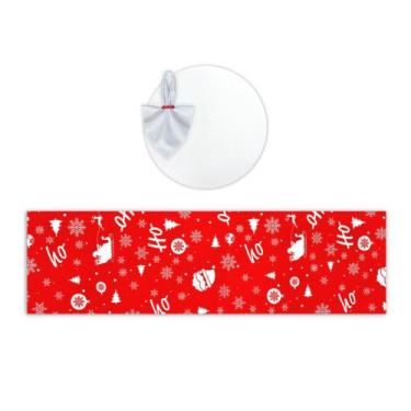 Imagem de Kit Mesa Posta Completo Sousplat com Trilhos Natal Natalino Vermelho -