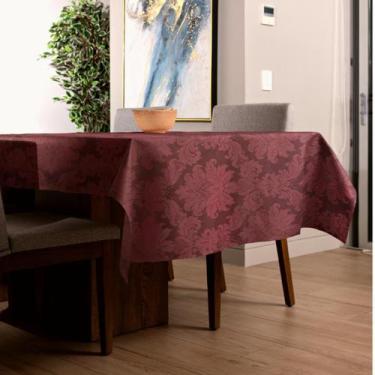 Imagem de Toalha de Mesa Retangular Jacquard Medalhão  - MUMUDECOR, 119 Vinho