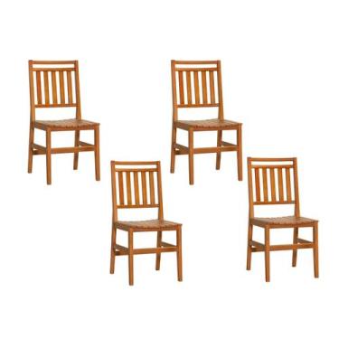 Imagem de Kit 4 cadeiras rebeca de madeira maciça - MULTIPLA MOVEIS