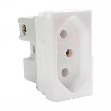 Imagem de Modulo Steck Linha Stella 1 Tomada 10A. Branco 868060, Branco
