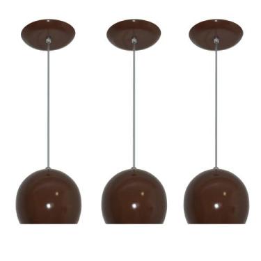 Imagem de Kit Com 03 Pendentes Colorido Para Balcão Cozinha Americana - Lustres 