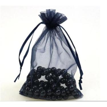 Imagem de 100 Saquinho de organza sacolinhas embalar jóias preta 9x12 - OKABOX