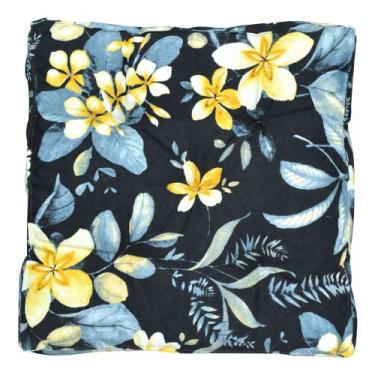 Imagem de Almofada Futton Turco 42x42cm Plantas Preto - FASTLAR
