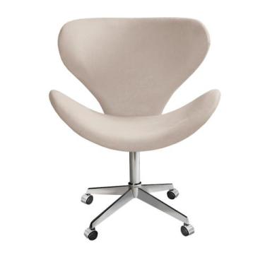Imagem de Poltrona Isis Swan Cadeira Giratória com Rodinhas Escritório, Home off