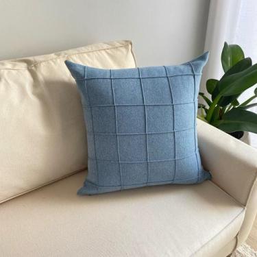 Imagem de Capa de Almofada Linho Square Azul Claro 50cm - Andréia Carvalho Decor