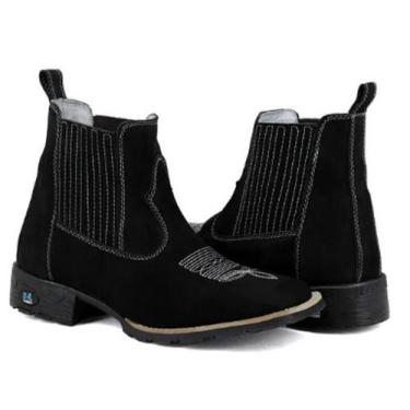 Imagem de Botina Masculina e Feminina Bico Quadrado Country Couro Conforto 35 ao