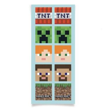 Imagem de Adesivo Quadrado para Caixinha Festa Minecraft 30 Un Cromus - Inspire 