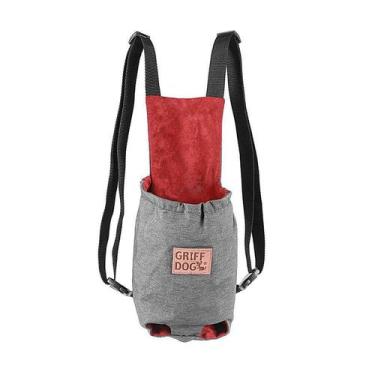 Imagem de Bolsa Canguru Griff Dog para Cães e Gatos Vermelha - Tamanho 1